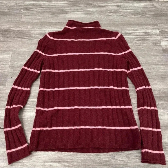Madewell Colorful Striped Mock Neck Wool Alpaca Blend Soft Knit Sweater Retro XS - Picture 8 of 10